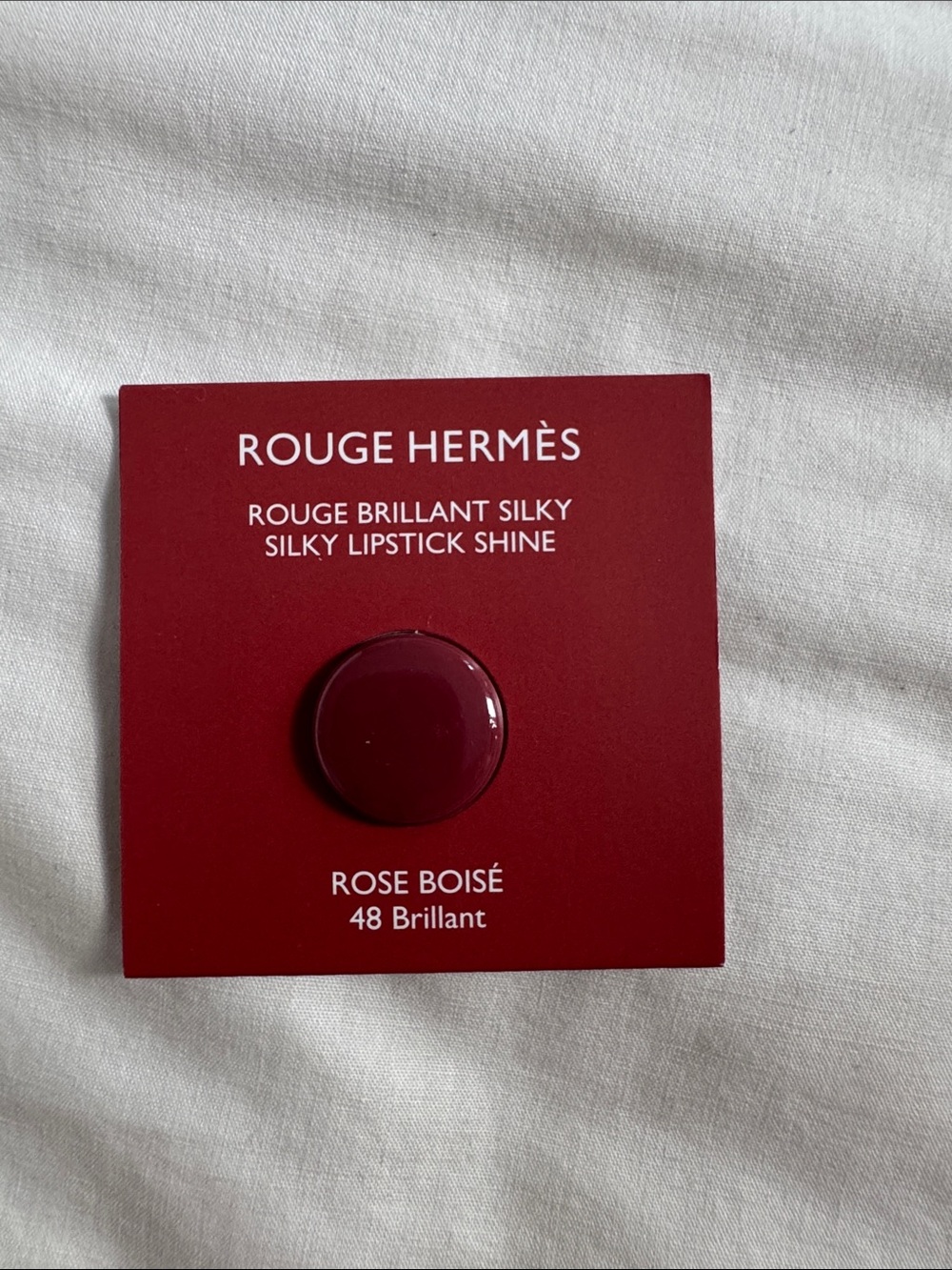 NEW Hermes Rouge Brilliant Silky Lipstick Shine Sample –Rouge Boise 48 Brilliant